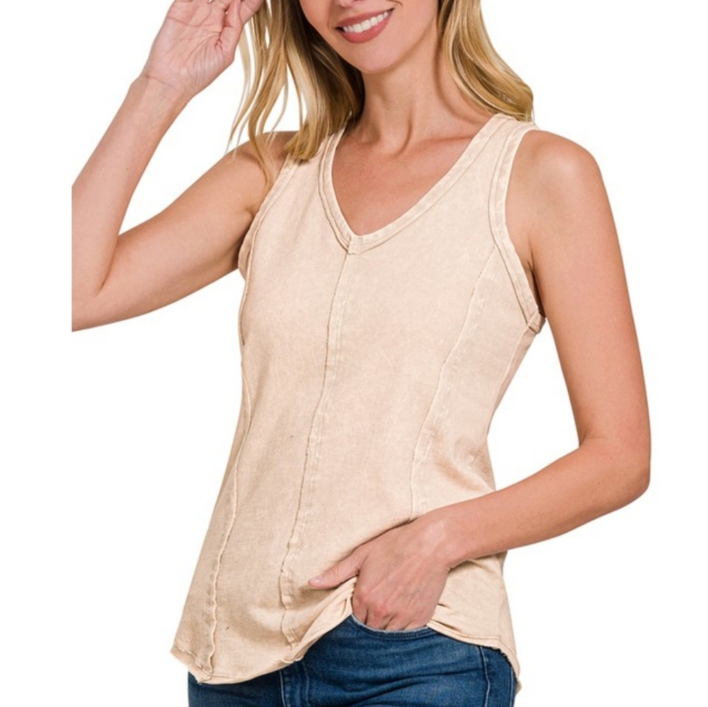 Crinkle Washed Tank Top
